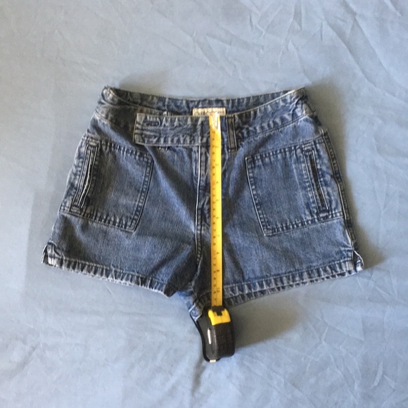 Cherokee Size 12 Girls Blue Denim Shorts Multiple Pockets Velcro Close - Picture 9 of 13